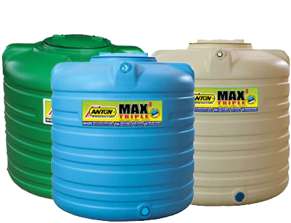 Anton Max Triple Layer Water Tank  (Inner Layer - White, Middle Layer - Black)